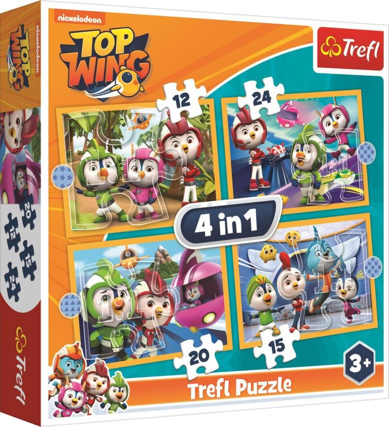 Hra/Hračka Trefl Puzzle Top Wing - Akademie 4v1 (12,15,20,24 dílků) 