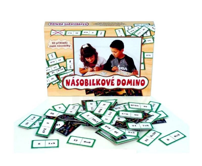 Hra/Hračka Násobilkové domino - společenská hra 60 ks v krabici 