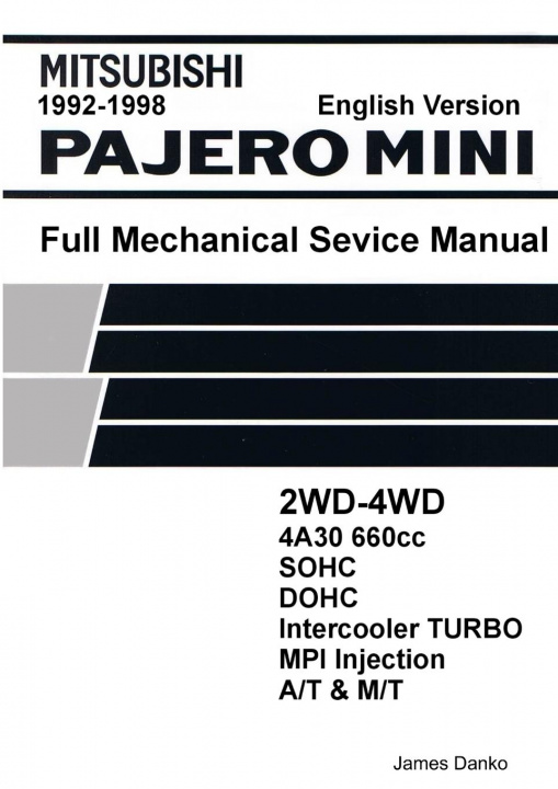 Kniha Mitsubishi Pajero Mini 660cc English Mechanical Factory Service Manual James Danko