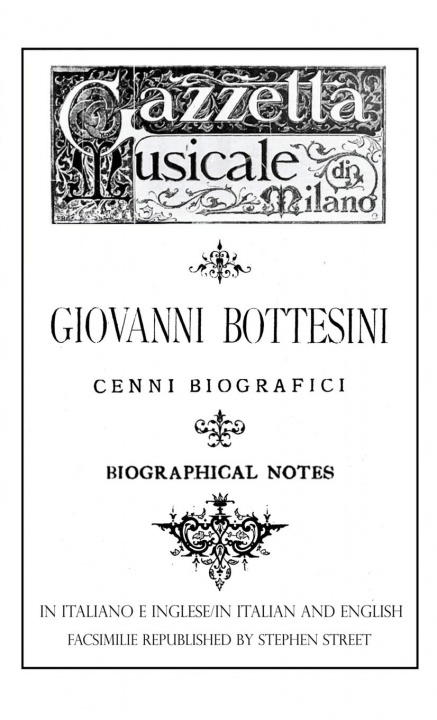Kniha Giovanni Bottesini Cenni Biografici/Biographical Notes Cesare Lisei