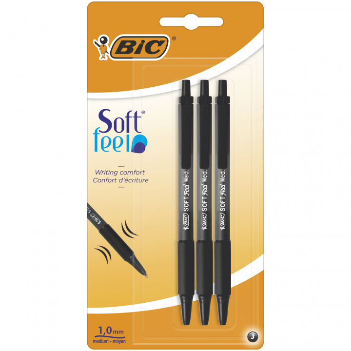 Carte Długopis Soft Feel BIC czarny blister 3szt 