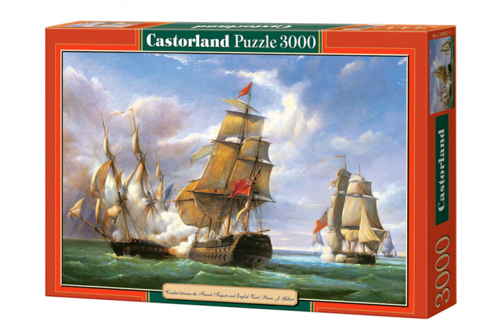 Книга Puzzle 3000 Kopia Walki między francuskimi i angielskimi statkami C-300037-2 