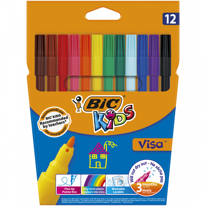 Kniha Flamastry Kids Kid Visa BIC 12 kolory 