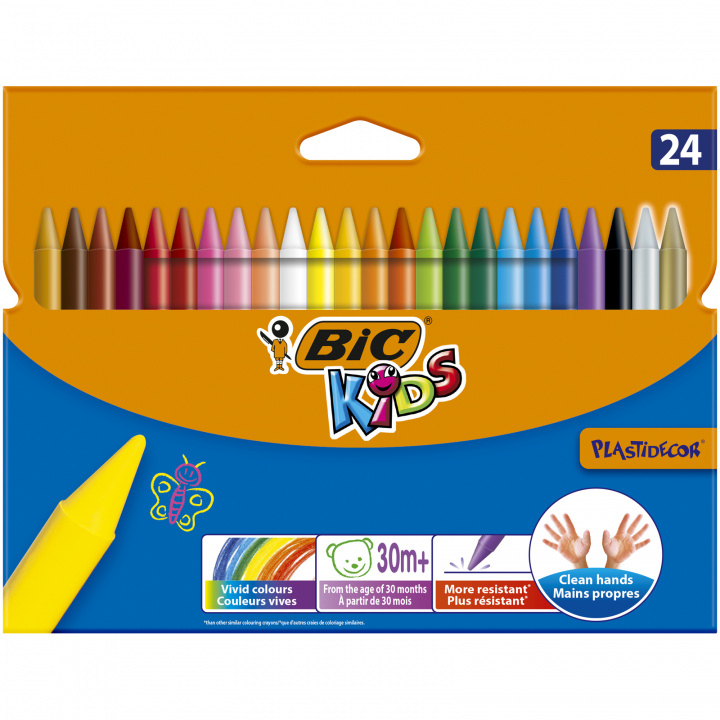 Knjiga Kredki świecowe Plastidecor BIC Kids 24 kolory 