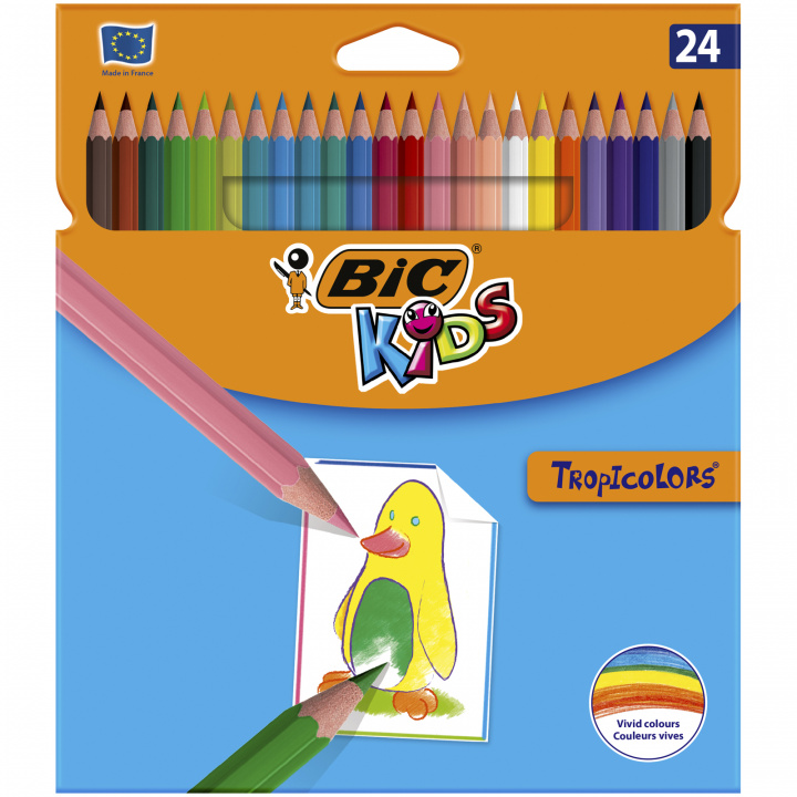 Kniha Kredki ołówkowe Tropicolors BIC Kids 24 kolory 