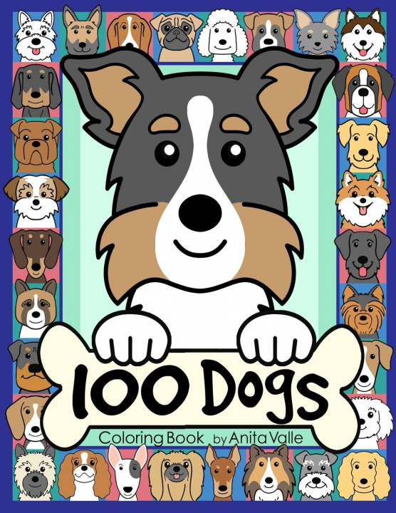 Книга 100 Dogs Coloring Book Anita Valle