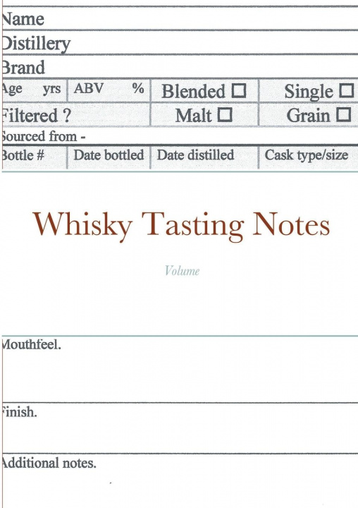 Kniha Whisky Tasting Notes James Martin