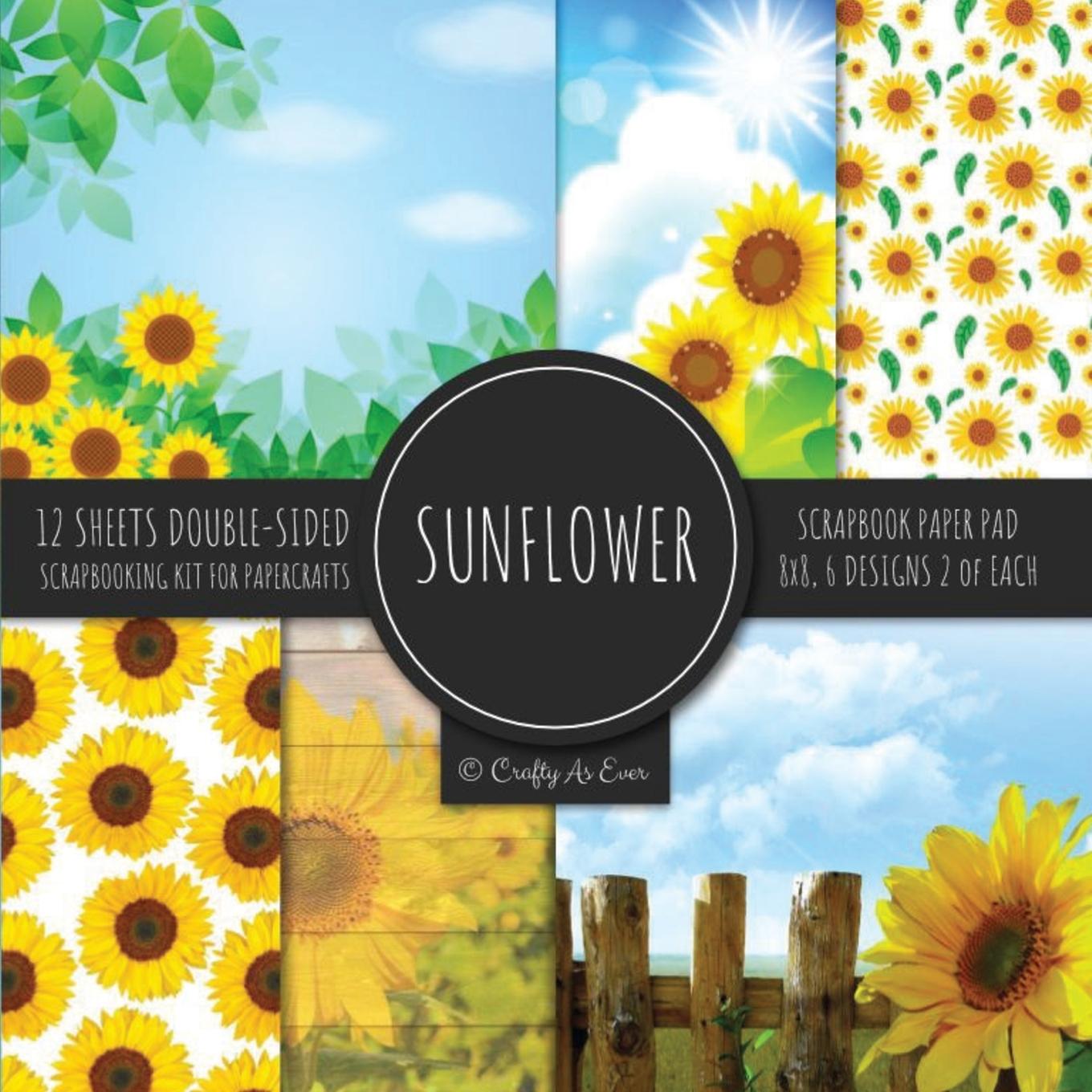 Carte Sunflower Scrapbook Paper Pad 8x8 Scrapbooking Kit for Papercrafts, Cardmaking, Printmaking, DIY Crafts, Botanical Themed, Designs, Borders, Backgroun Crafty as Ever