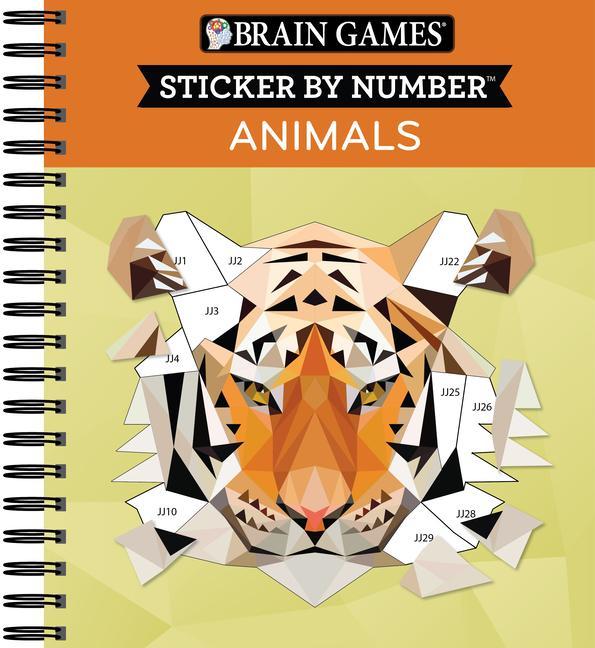 Книга Brain Games - Sticker by Number: Animals - 2 Books in 1 (42 Images to Sticker) 