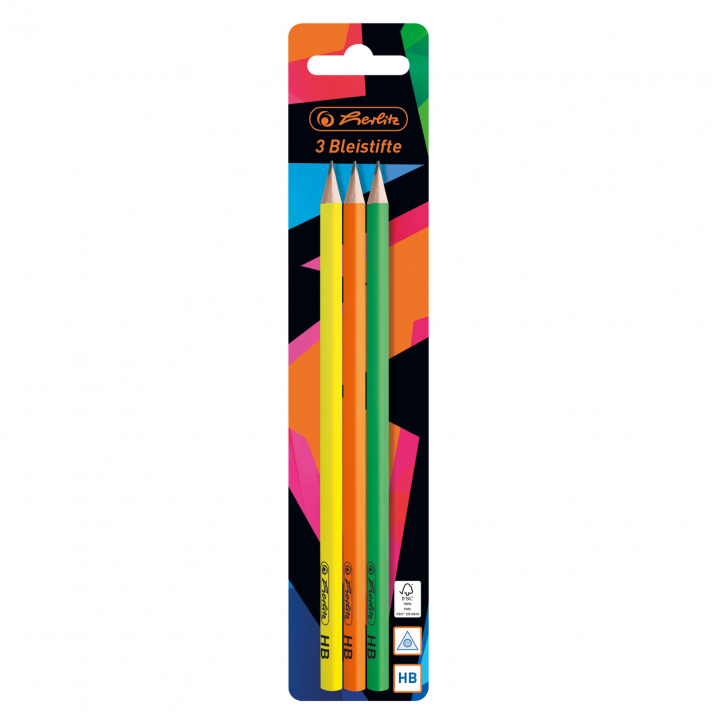 Carte Ołówek HB neon art. Herlitz 3 sztukI blister 
