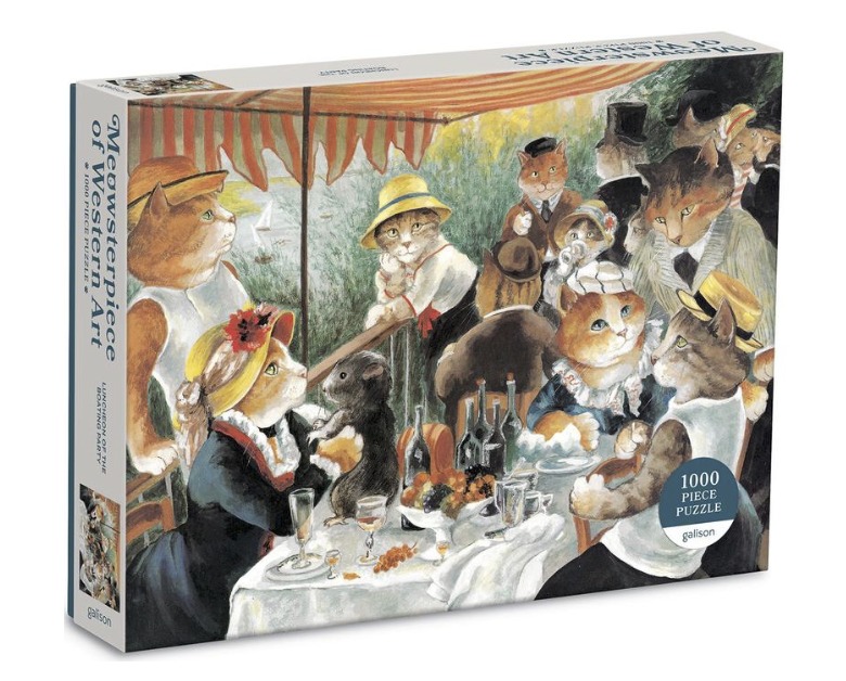 Kniha Luncheon of the Boating Party Meowsterpiece of Western Art 1000 Piece Puzzle 
