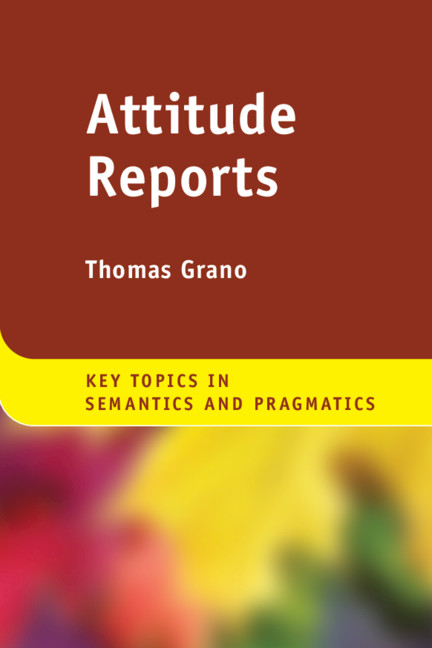 Knjiga Attitude Reports Thomas (Indiana University ) Grano