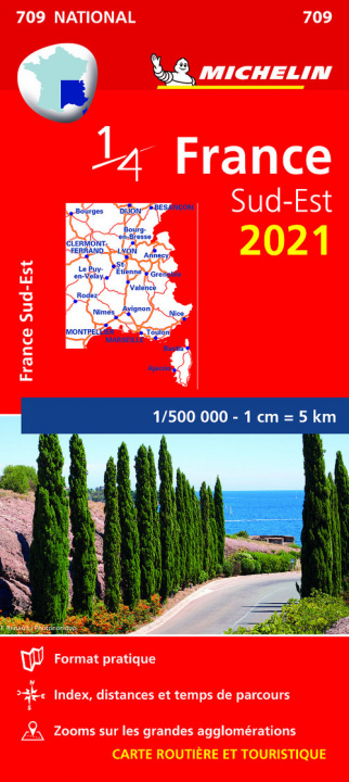 Tlačovina Southeastern France 2021 - Michelin National Map 709 