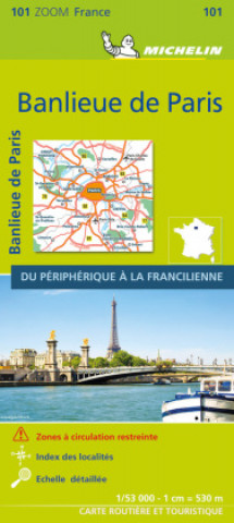 Printed items BANLIEUE DE PARIS 2021 (Outskirts of Paris) - Michelin Zoom Map 101 