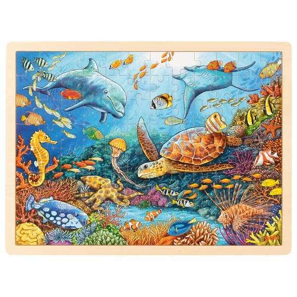 Játék Dřevěné puzzle Velký bariérový útes 96 dílků 