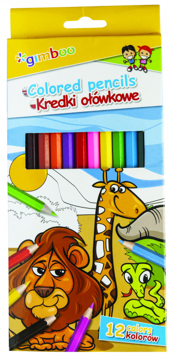 Kniha Kredki ołówkowe sześciokątne Gimboo 12 kolorów 