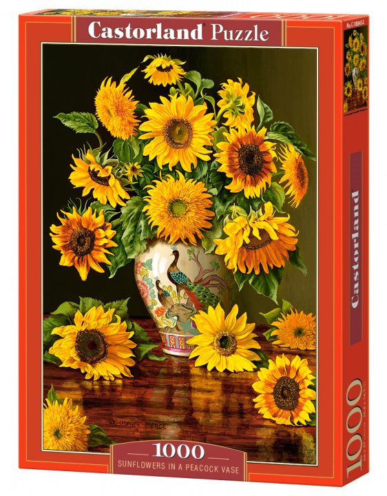Książka Puzzle 1000 Słoneczniki w wazonie C-103843-2 