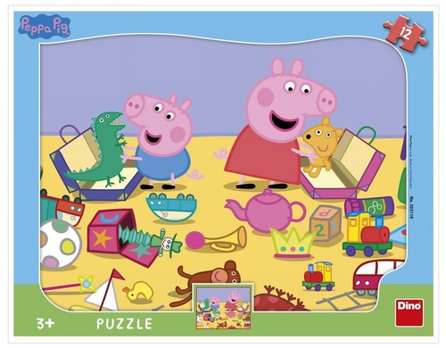 Hra/Hračka Puzzle 12 Peppa Pig si hraje deskové tvary 