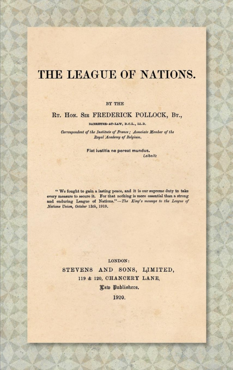 Carte League of Nations [1920] Sir Frederick Pollock