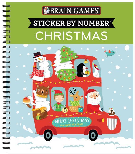 Book Brain Games - Sticker by Number: Christmas (Kids) [With Sticker(s)] Brain Games