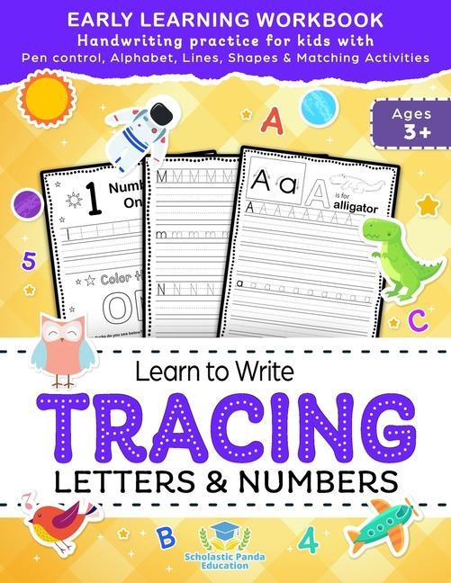 Книга Learn to Write Tracing Letters & Numbers, Early Learning Workbook, Ages 3 4 5 