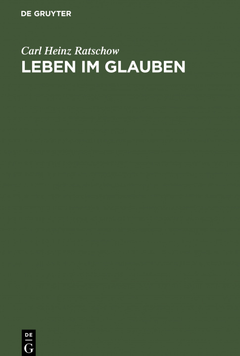 Knjiga Leben Im Glauben Carl Heinz Ratschow