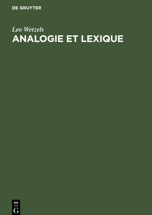 Kniha Analogie et Lexique 