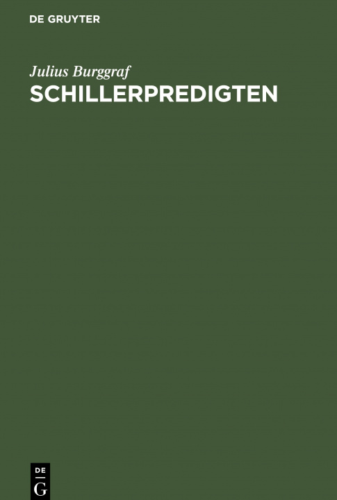 Knjiga Schillerpredigten Julius Burggraf