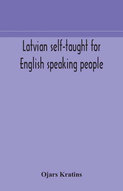 Kniha Latvian self-taught for English speaking people 