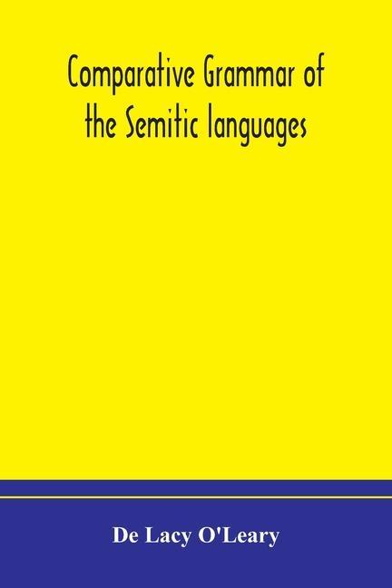 Kniha Comparative grammar of the Semitic languages 