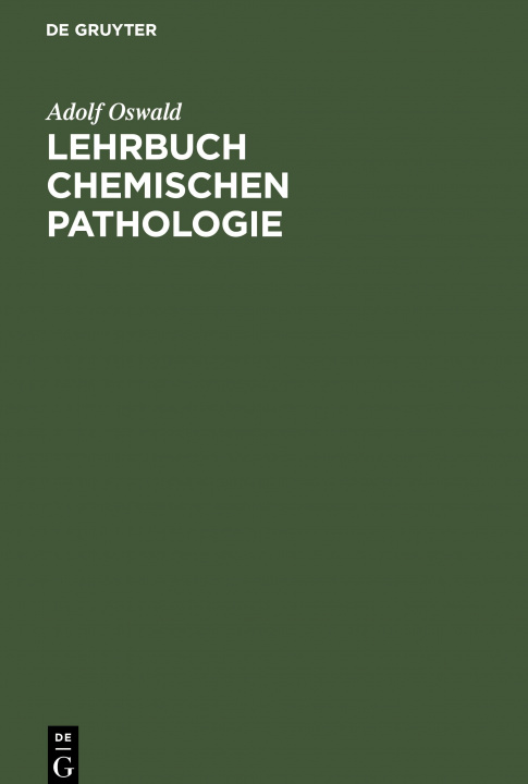 Carte Lehrbuch Chemischen Pathologie 