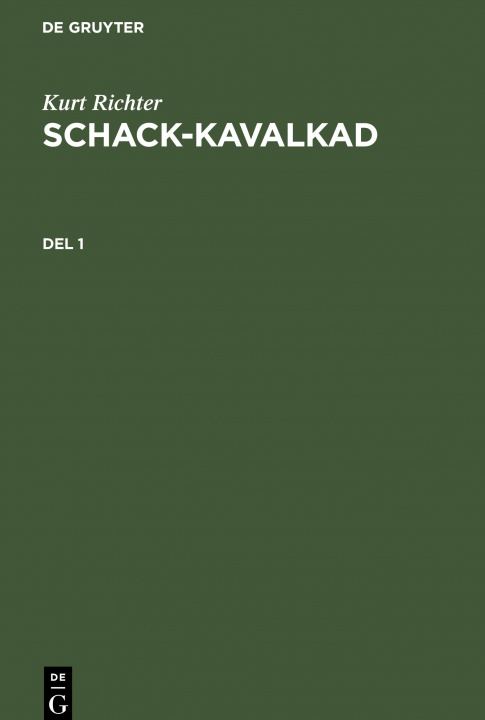 Kniha Kurt Richter: Schack-Kavalkad. del 1 