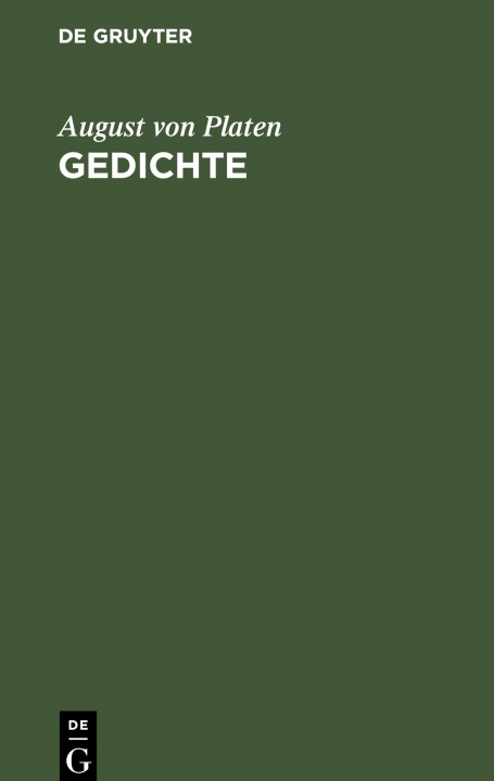 Knjiga Gedichte August Von Platen