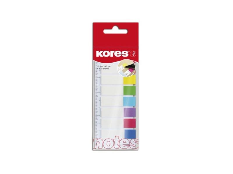 Papírszerek Samolepící popisovací záložky Index Strips na pravítku 45x12 mm / 8 barev / 15 lístků á barva 