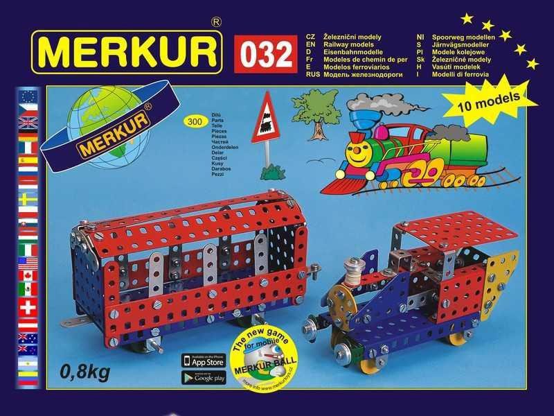 Játék Merkur 032 Železniční modely 300 dílů / 10 modelů 