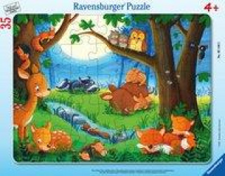 Igra/Igračka Ravensburger Kinderpuzzle - 05146 Wenn kleine Tiere schlafen gehen - Rahmenpuzzle für Kinder ab 3 Jahren, mit 35 Teilen 