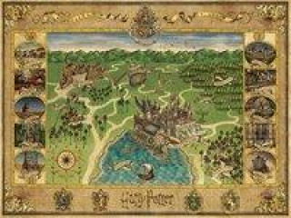 Játék Ravensburger Puzzle 16599 - Hogwarts Karte - 1500 Teile Puzzle für Erwachsene und Kinder ab 14 Jahren, Harry Potter Fan-Artikel 