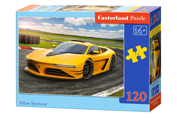 Kniha Puzzle 120 Żółty samochód sportowy B-13500-1 