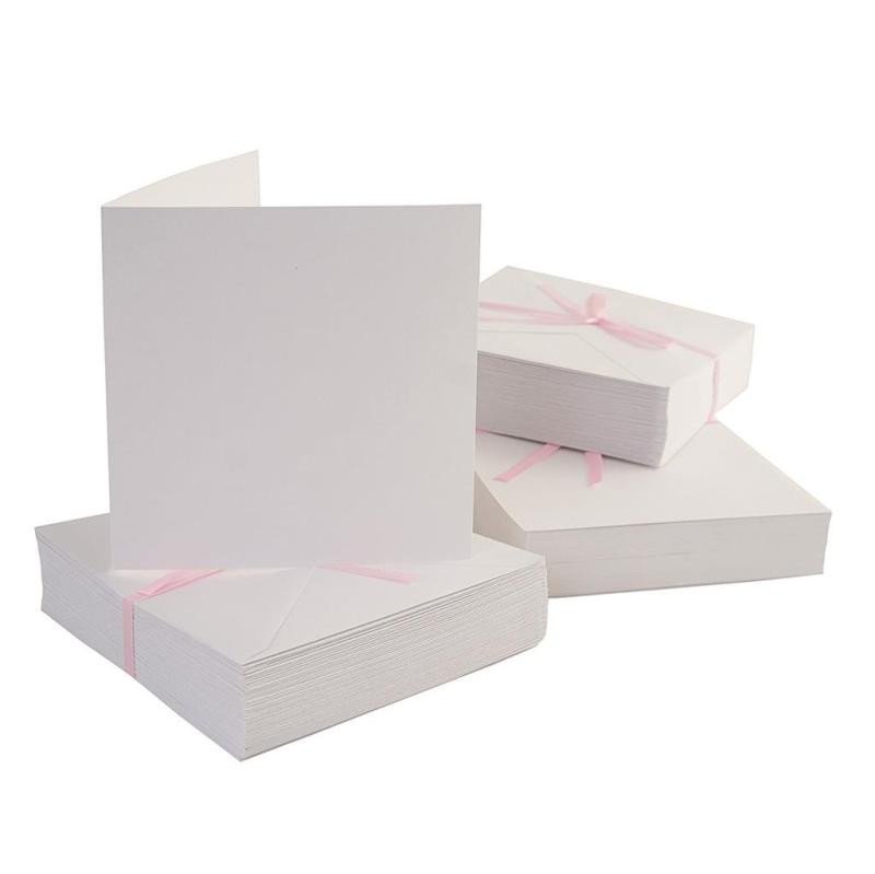 Kniha Přání a obálky 240g čtvercové 13 x13 cm bílé 100 ks 