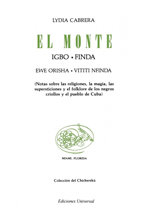 Könyv Monte Cabrera Lydia Cabrera