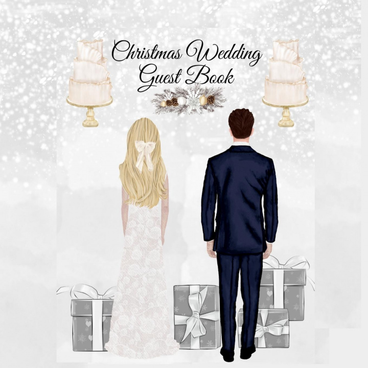 Knjiga Christmas Wedding Guest Book White Grace White
