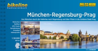 Carte München-Regensburg-Prag Radfernweg 