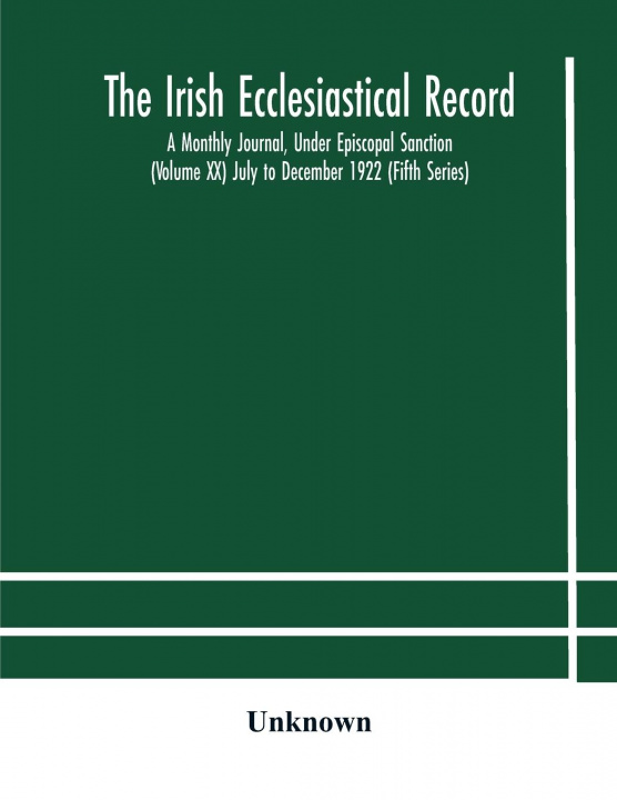 Knjiga Irish Ecclesiastical Record 