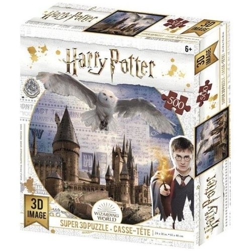 Hra/Hračka 3D PUZZLE Harry Potter Bradavice a Hedvika 500 ks 