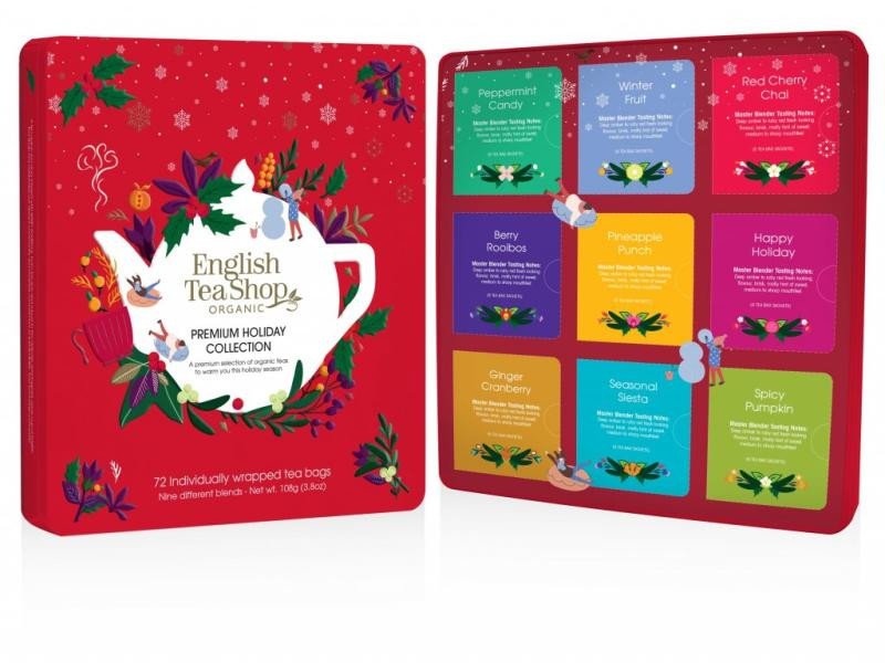 Книга English Tea Shop Čaj Premium Holiday Collection bio vánoční červená 108 g, 72 ks 
