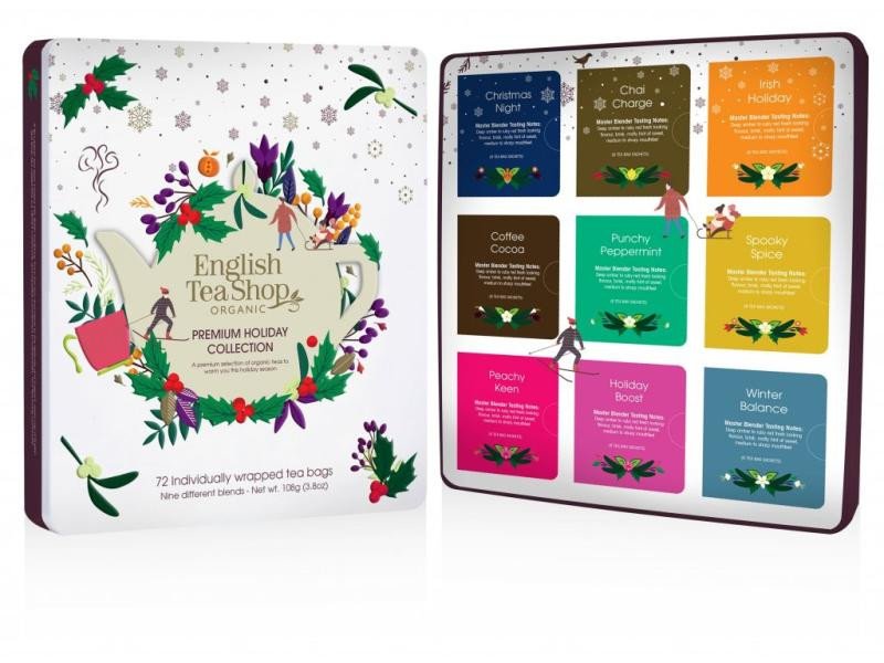 Книга English Tea Shop Čaj Premium Holiday Collection bio vánoční bílá 108 g, 72 ks 