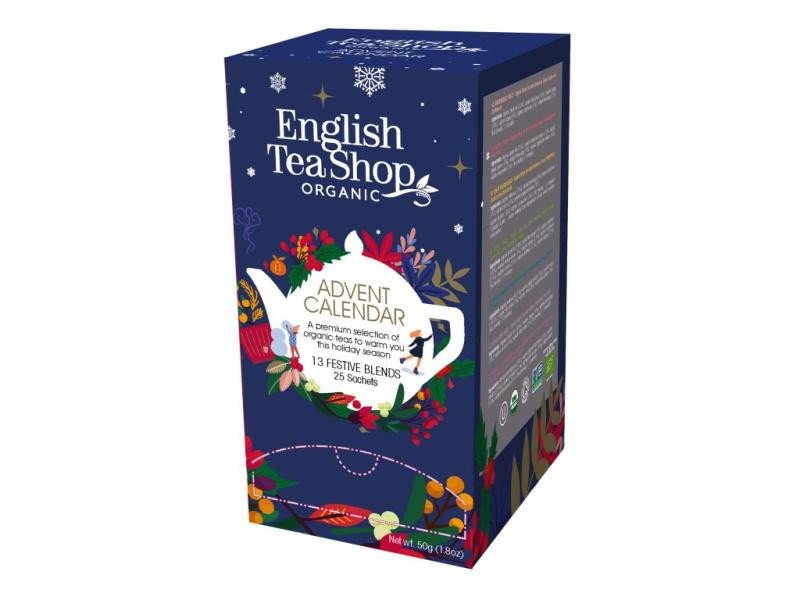 Naptár/Határidőnapló English Tea Shop Čaj Adventní kalendář bio modrý 50 g, 24 ks 
