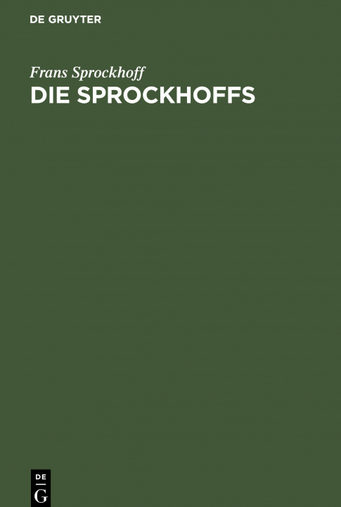 Knjiga Die Sprockhoffs Frans Sprockhoff