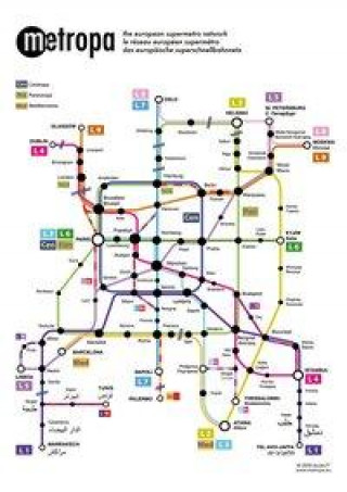 Carte Metropa - Das europäische Superschnellbahnnetz, 20 Postkarten 