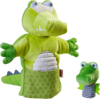 Játék Handpuppe Krokodil mit Baby 